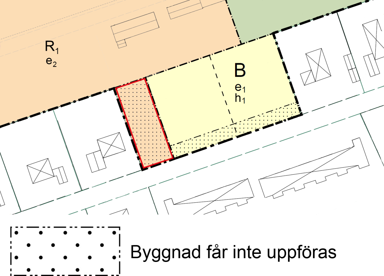 Bild som visar två ytor med prickmark där en av dem är markerad.