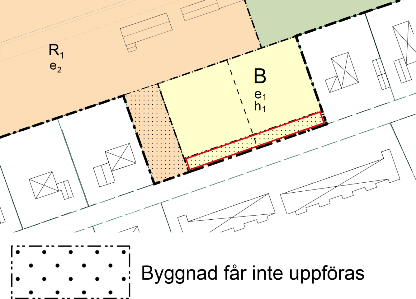 Bild som visar två ytor med prickmark där en av dem är markerad.