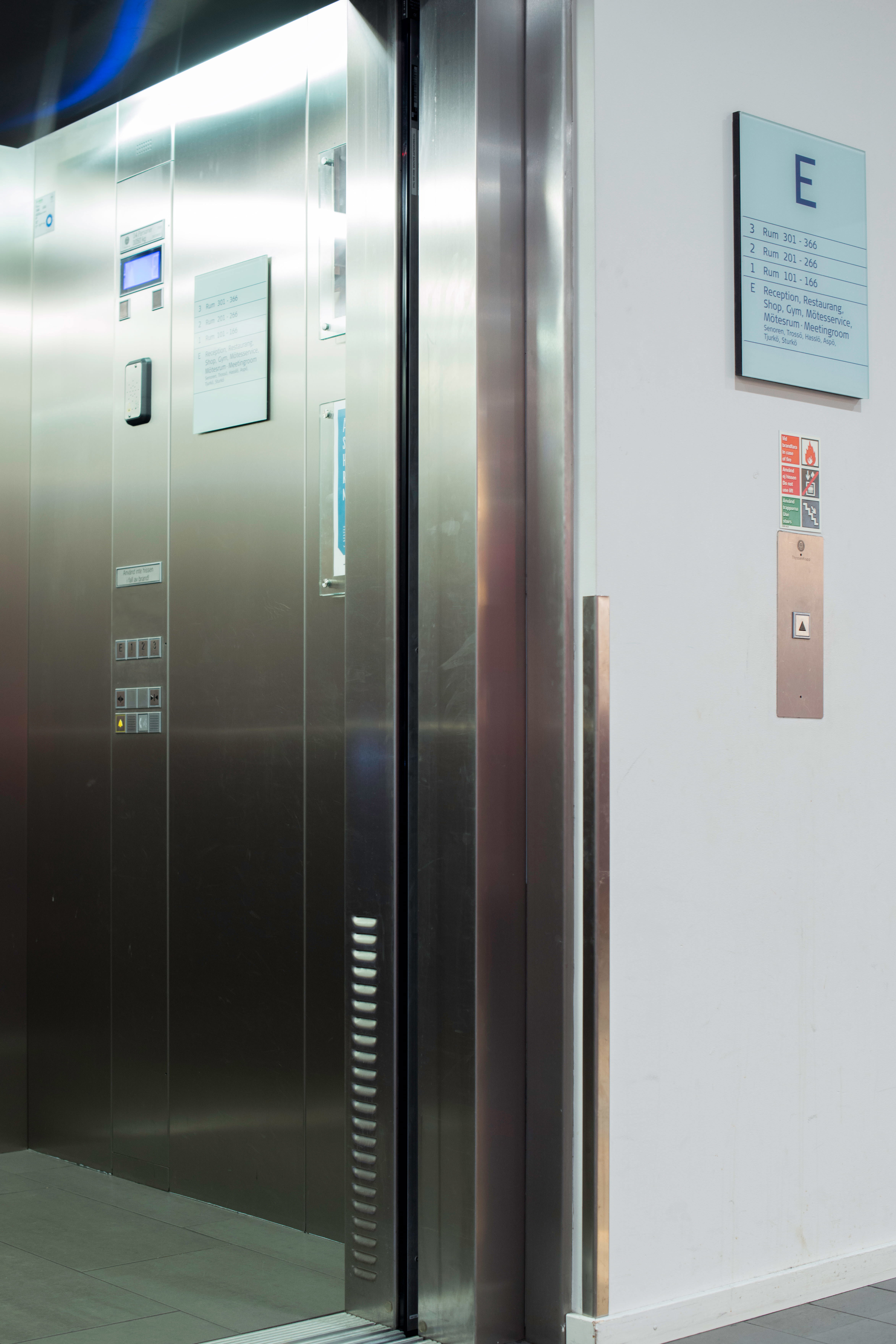 Elevator with open door