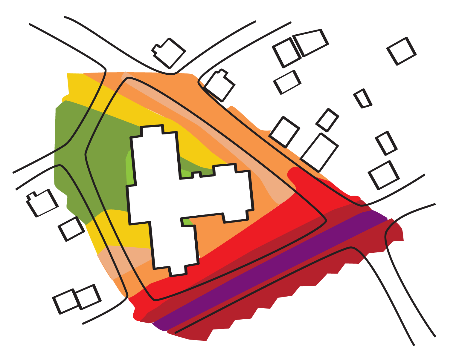 Karta med olka bullernivåer