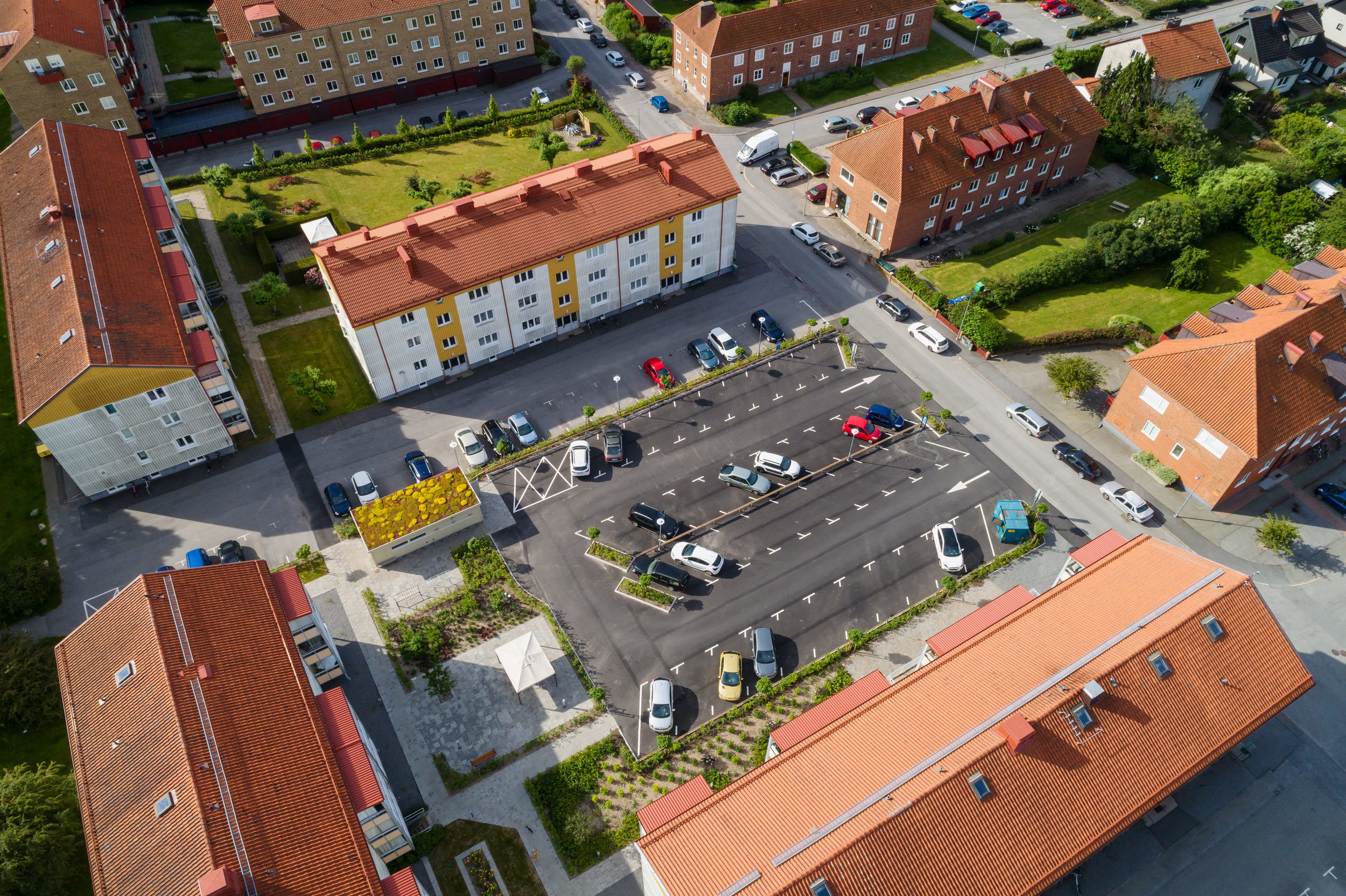 Bebyggelse sett uppifrån.