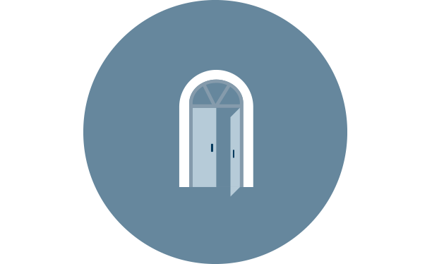 Symbol för entrén.