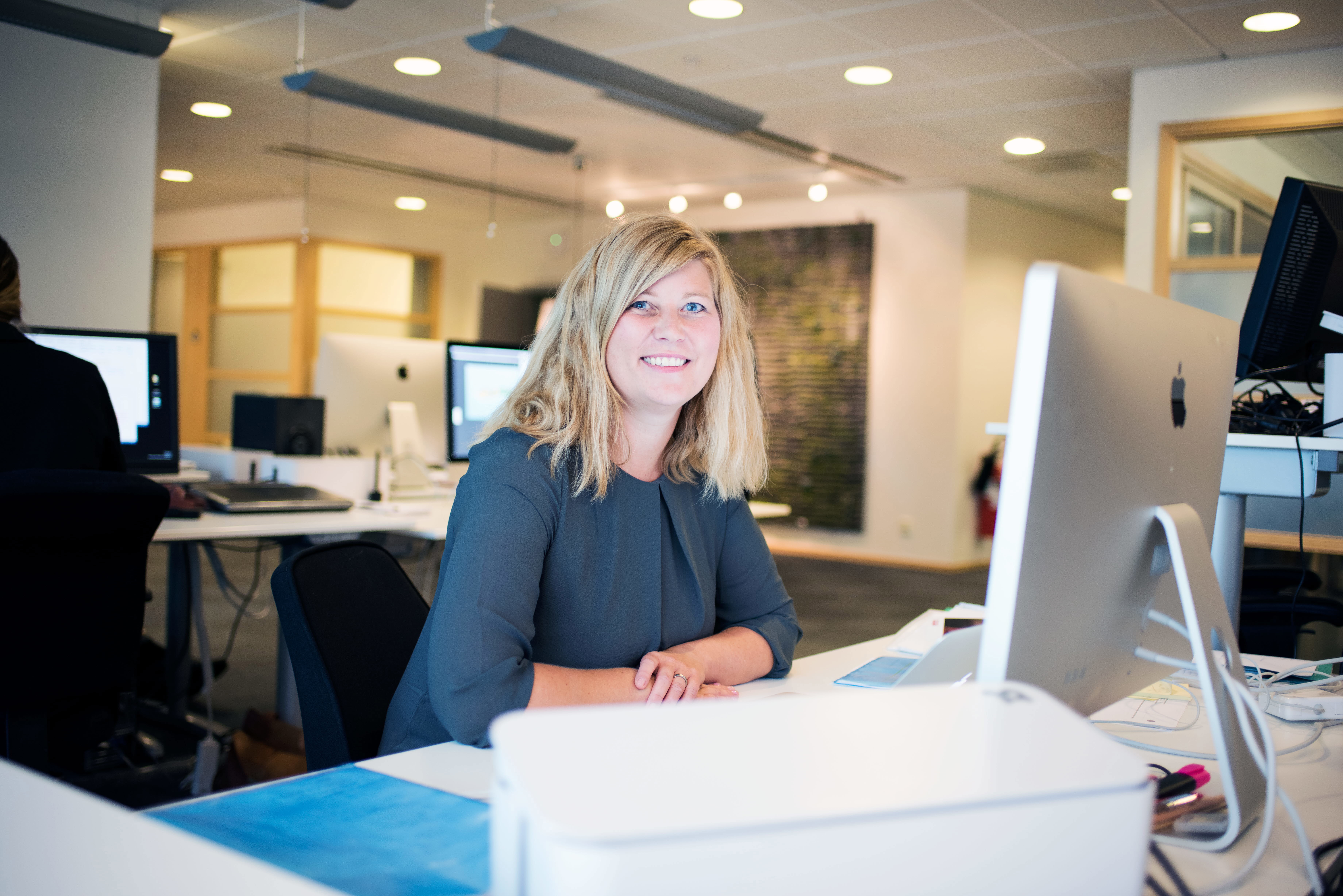 En bygglovshandläggare vid en dator. Foto: