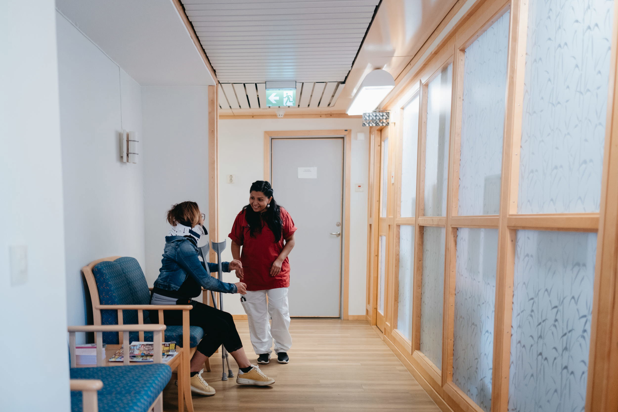 Foto på vårdcentral som påvisar rumshöjd. 