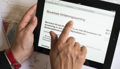 Someone is using a tablet.