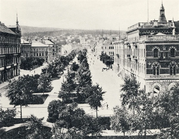 Arkivbild, vy över Sundsvall.