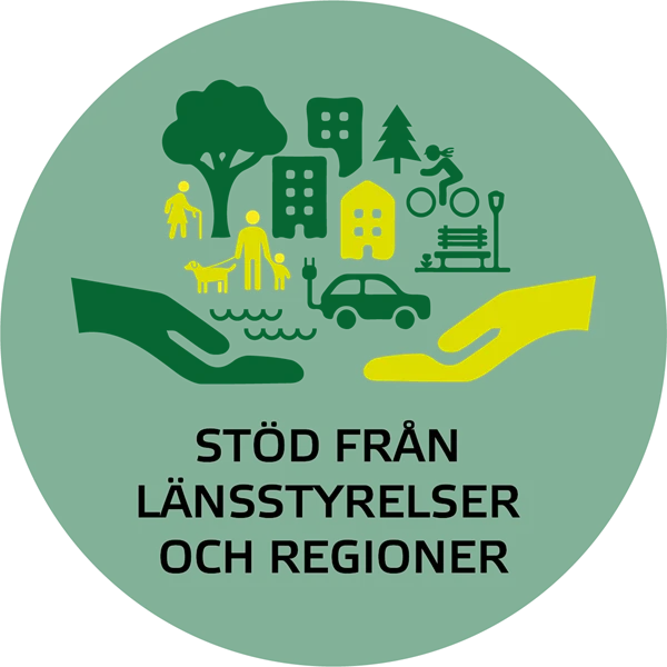 Människor, händer, träd, hus, bil, cykel och miljö, illustration.