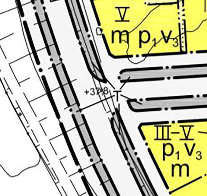 Utsnitt ur plankarta till detaljplan i Västra Valla