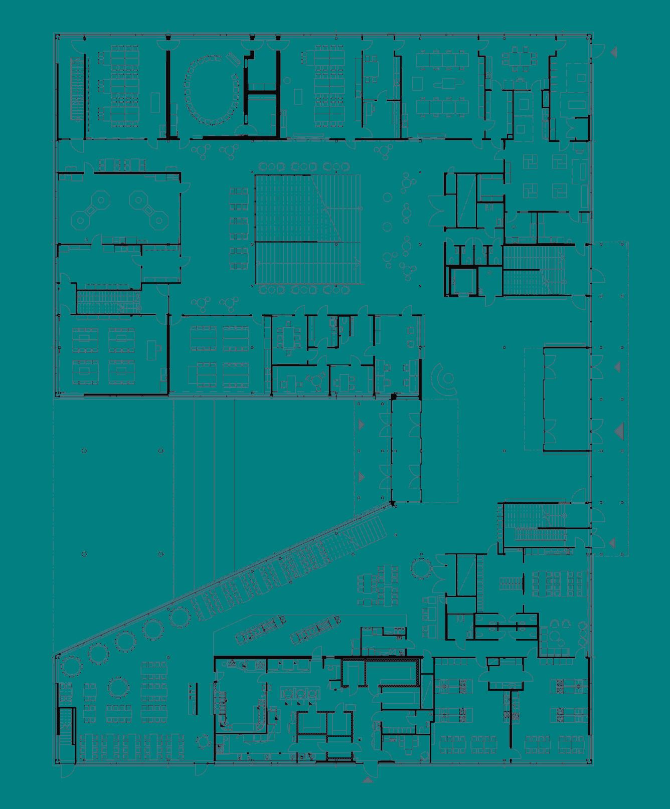 Arkitektritning över plan två.