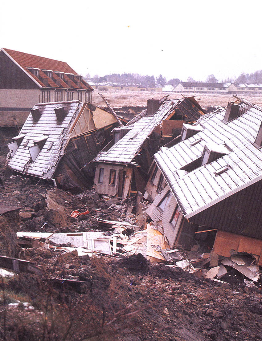 kollapsade hus