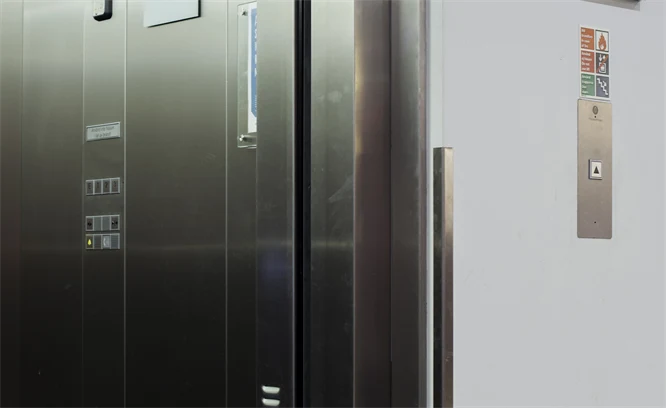 Elevator with open door