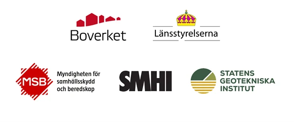 Logga för Boverket. Länsstyrelserna, MSB, SMHI och SGI.