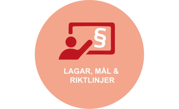 Symbol för lagar, mål och riktlinjer.