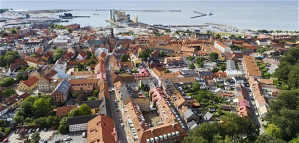 Flygbild över stad