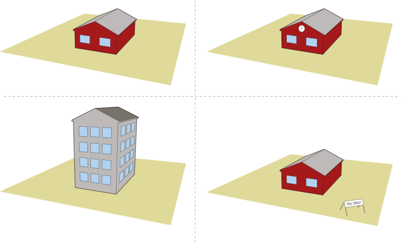 Illustration av de fyra skyldigheterna att energideklarera