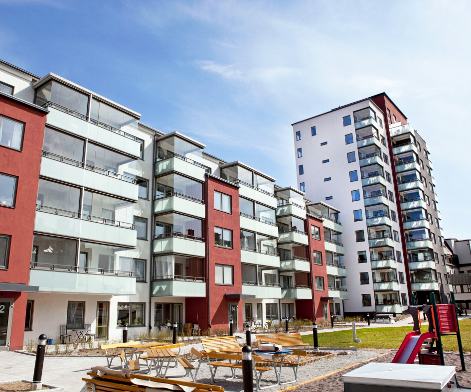 Renoverat bostadsområde i Södertälje. Foto: Hans Ekestang