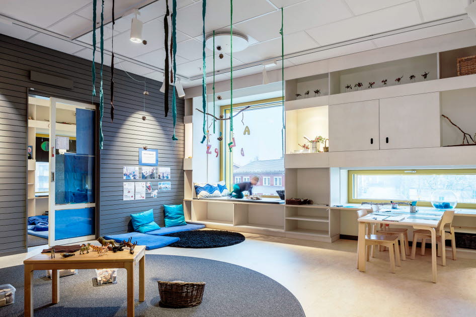 Interiör på Hedlunda förskola, Umeå. Fotograf: Felix Gerlach
