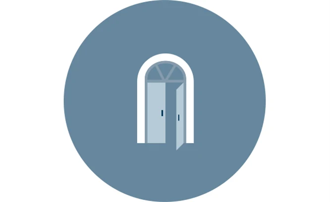 Symbol för entrén.
