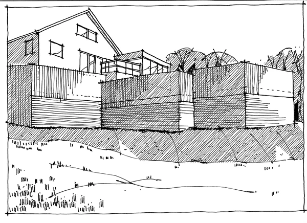 Illustration på en altan.