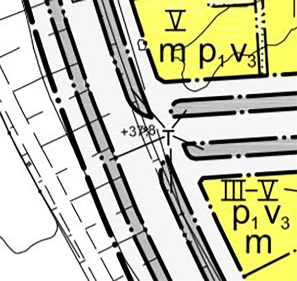 Utsnitt ur plankarta till detaljplan i Västra Valla