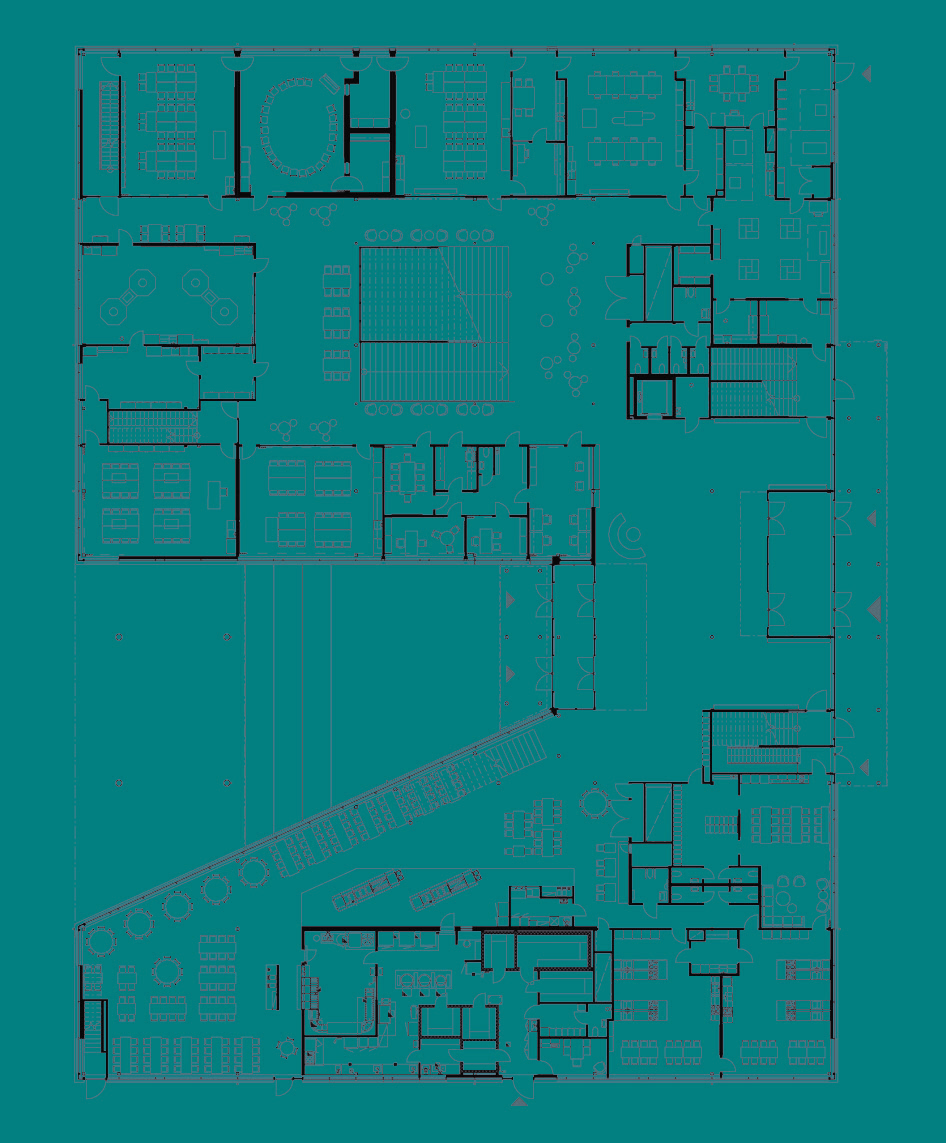 Arkitektritning över plan två.