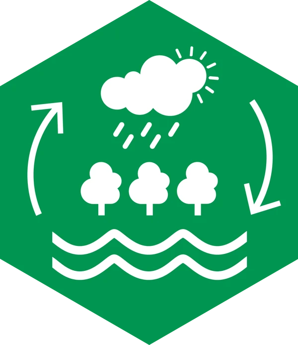 Ikon som visar naturliga kretslopp.