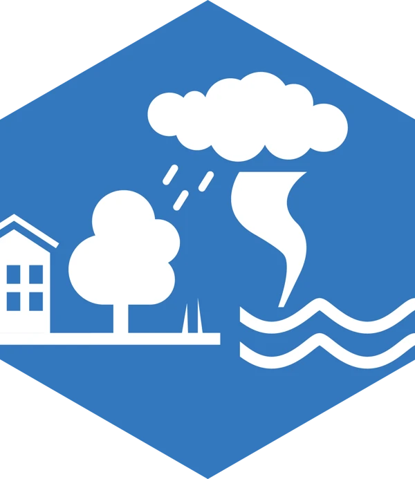 Ikon som visar skydd mot extremväder.