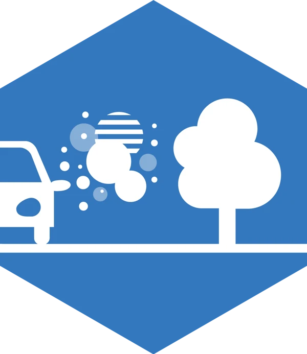 Ikon som visar luftrening.