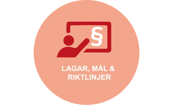 Symbol för lagar, mål och riktlinjer.