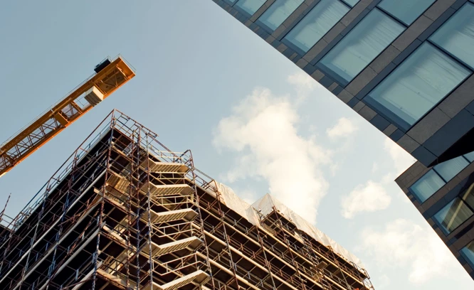 A house under construction.