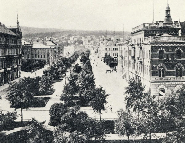 Arkivbild, vy över Sundsvall.