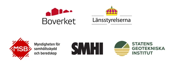 Logga för Boverket. Länsstyrelserna, MSB, SMHI och SGI.