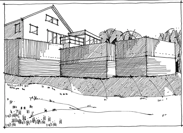 Illustration på en altan.