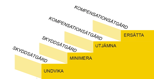Schematisk bild över kompensationstrappan.